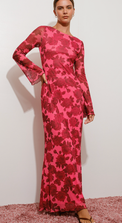 Floral Long Sleeve Maxi Dress