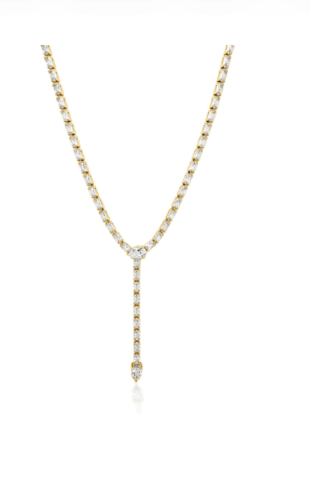 Tennis Lariat Necklace by Jurate