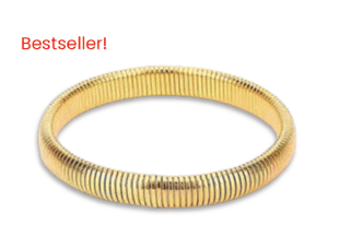 Stretchy Bangle by Jurate (available in gold or silver)