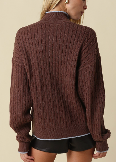 Zip Up Sweater (available in brown or grey)