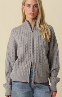 Zip Up Sweater (available in brown or grey)