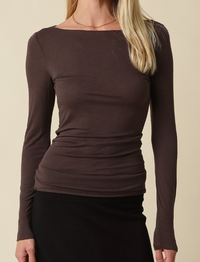 Long Sleeve Top (available in black, brown, or dark charcoal)