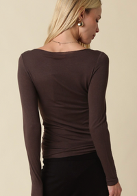 Long Sleeve Top (available in black, brown, or dark charcoal)