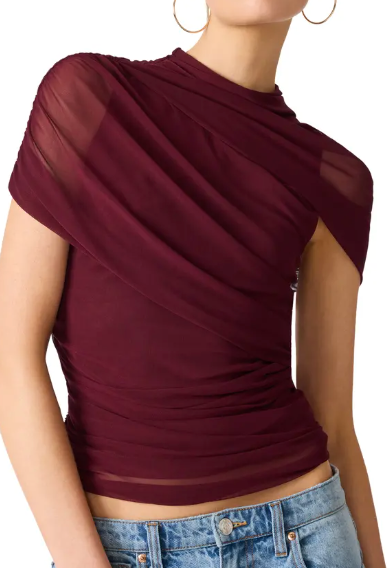 Kerry Mesh Top by Steve Madden (available in black, fig, or dark brown)