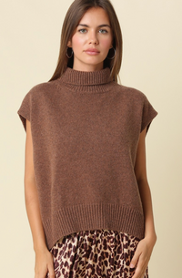 Mock Neck Sweater (available in Brown or Black)