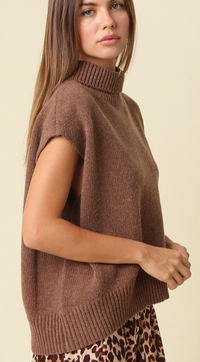 Mock Neck Sweater (available in Brown or Black)
