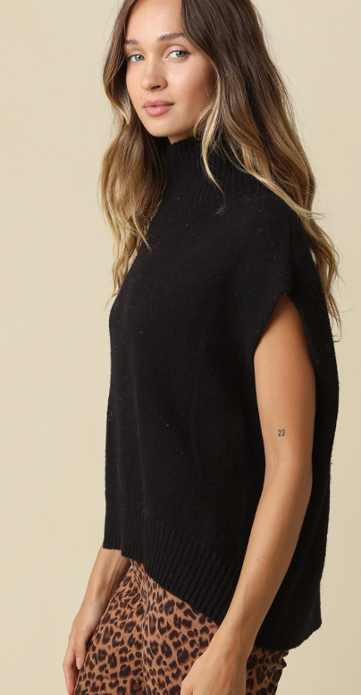 Mock Neck Sweater (available in Brown or Black)
