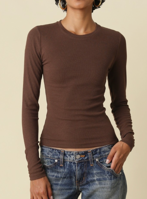 Long Sleeve Top (available in grey, light brown, and dark brown)
