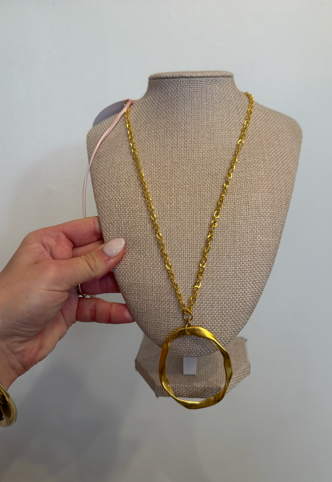 Triple Plated Gold Neklace with Pendant by Kimberly Aman