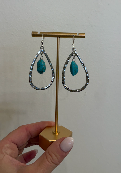 Sterling Silver Plated Howlite Earring by Kimberly Aman