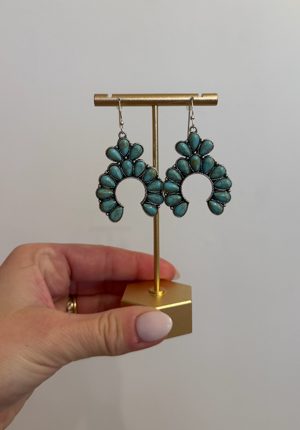 Sterling Silver Plated Howlite Squash Blossom Inspired Earring by Kimberly Aman