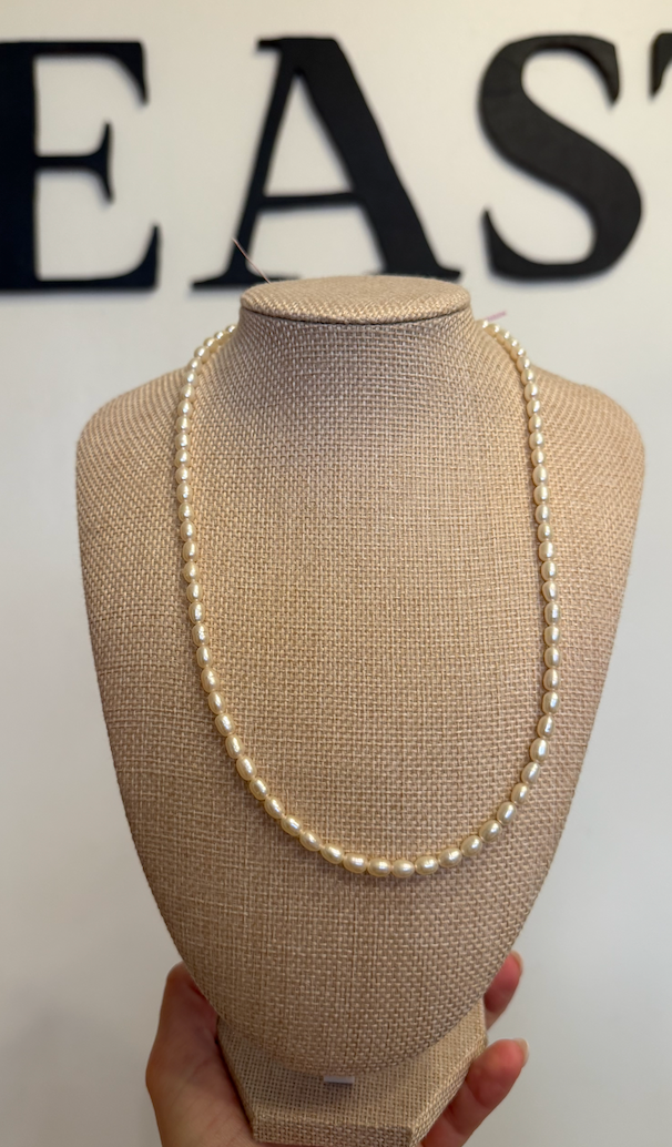 Genuine Freshwater Rice Pearl Necklace By Kimberly Aman