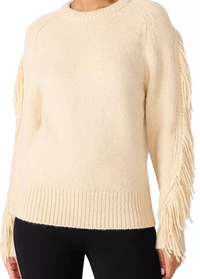 Ashlynne Fringe Sweater by Steve Madden (available in Brown or Cream)