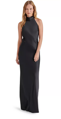 Lara Halter Black Satin Dress by Steve Madden