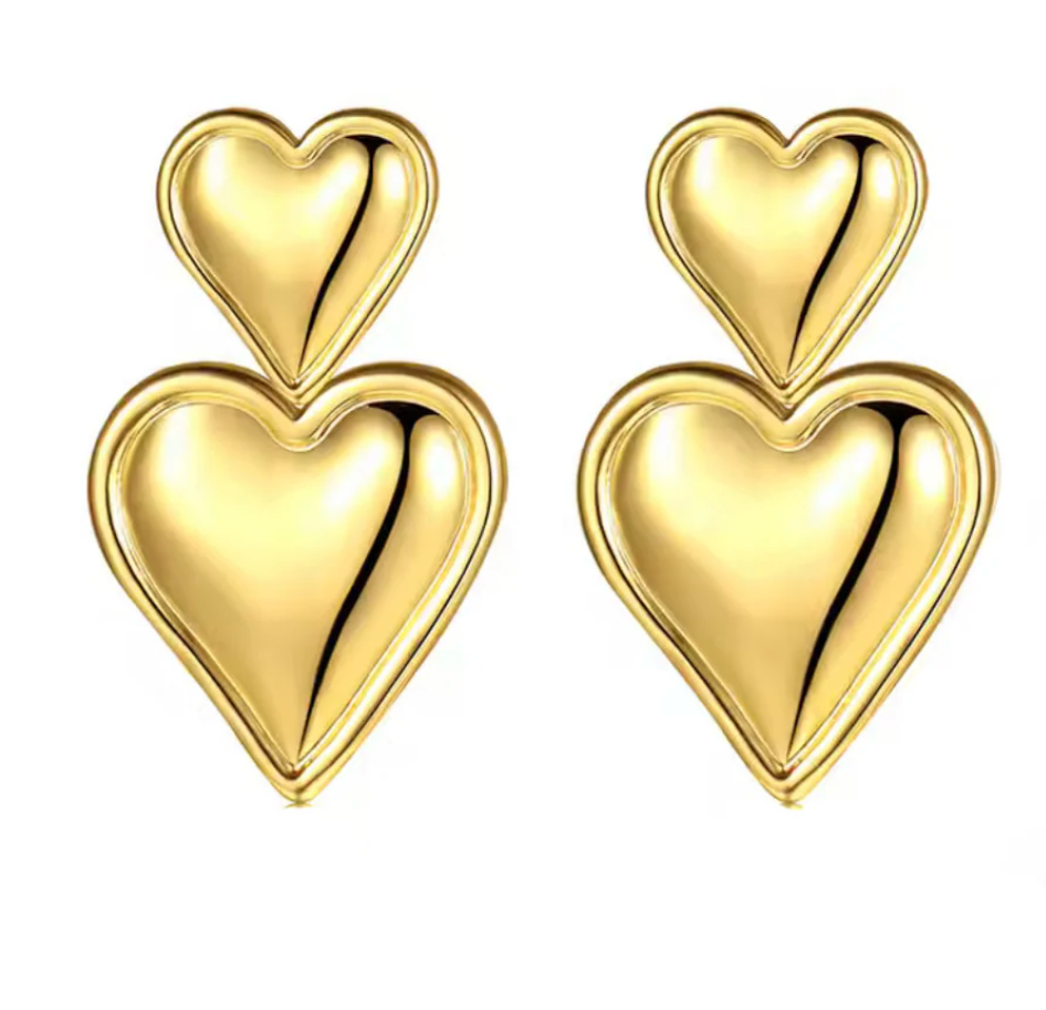 Double Heart Earrings by Jurate