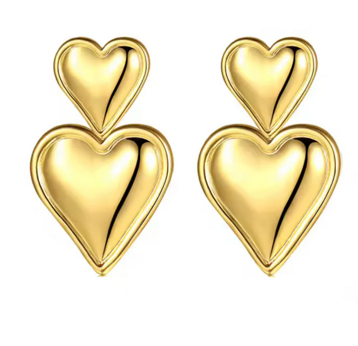 Double Heart Earrings by Jurate