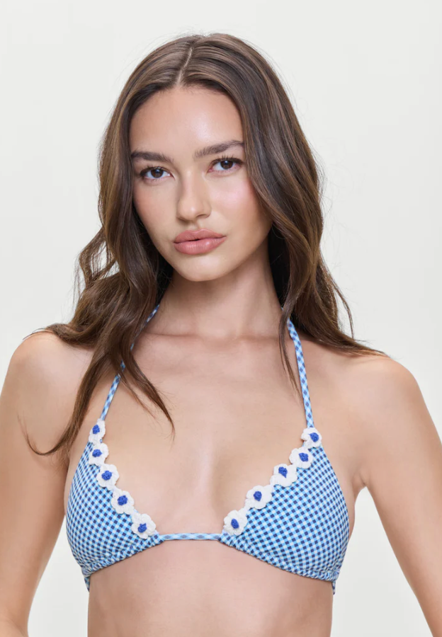 Picnic Print Blue Plaid Swimsuit Set by Frankies Bikini's