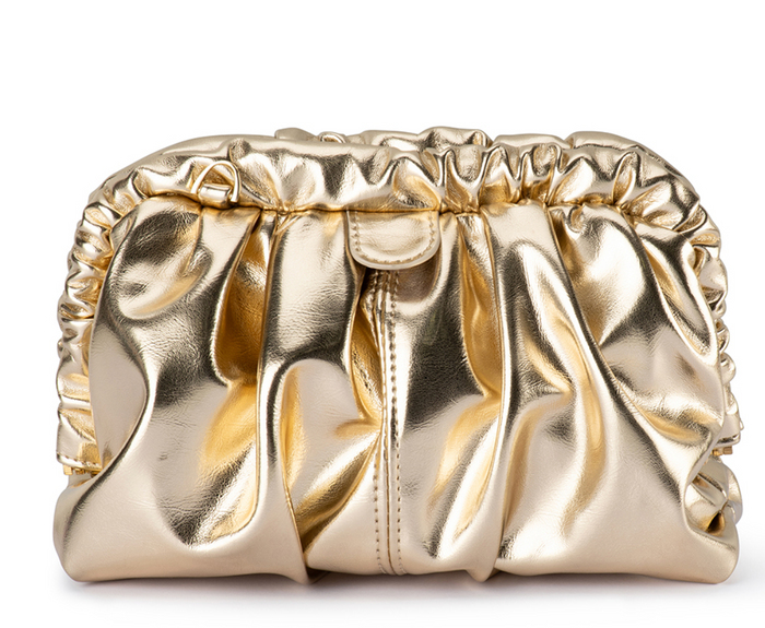 Metallic Clutch/Crossbody By Olga Berg