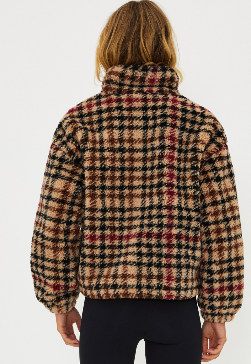 Fleece Plaid Quarter zip by Beach Riot