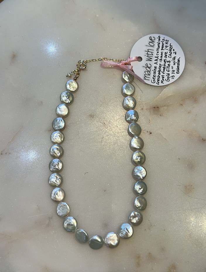 Coin Pearl Necklace by Kimberly Aman