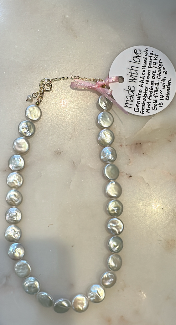 Coin Pearl Necklace by Kimberly Aman