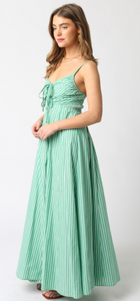 Green Striped Maxi Dress