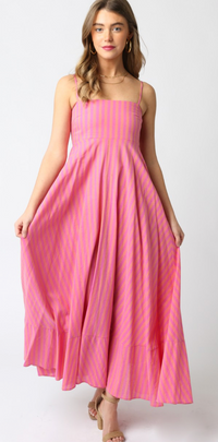 Pink Striped Maxi Dress