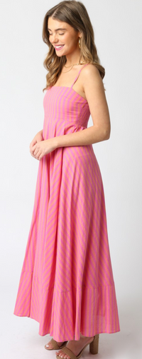 Pink Striped Maxi Dress