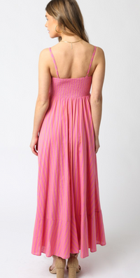 Pink Striped Maxi Dress