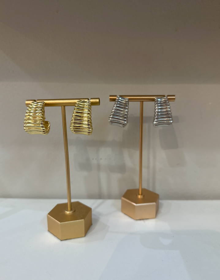 Grooved Hoop Earrings by Charzie Jewelry
