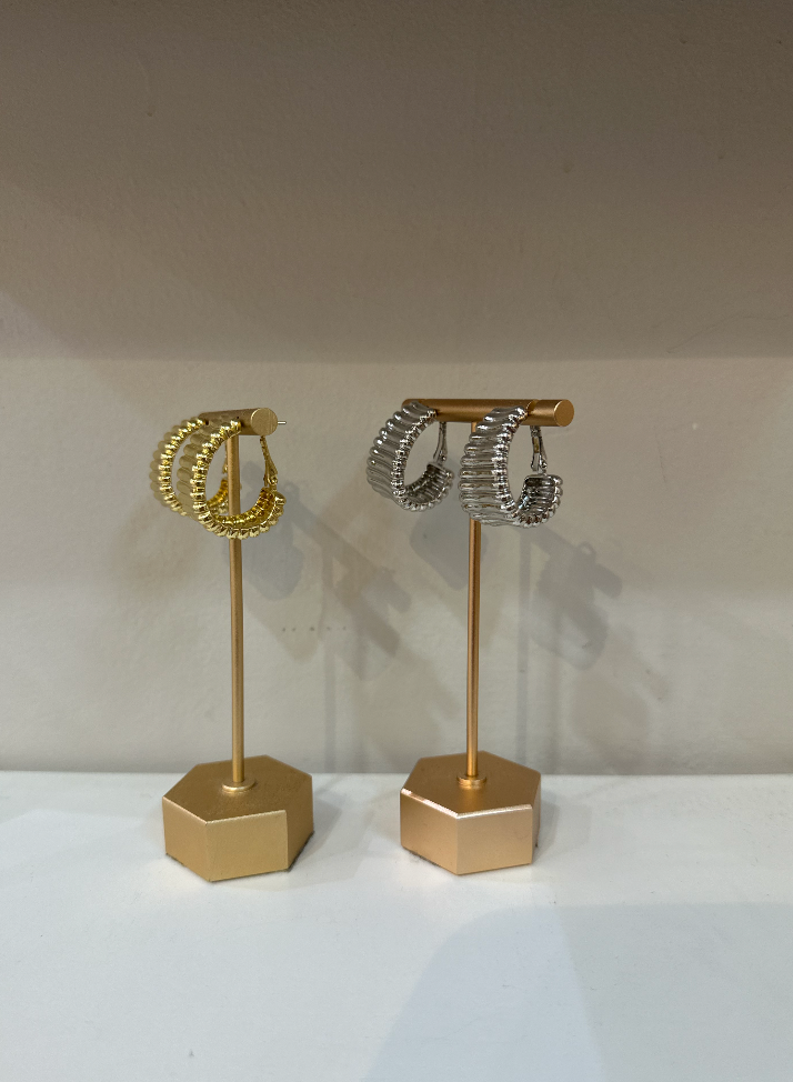 Grooved Hoop Earrings by Charzie Jewelry