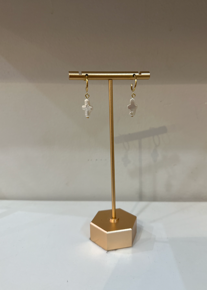 Baroque Pearl Cross Earrings by Charzie Jewelry