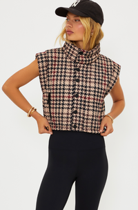 Houndstooth Puffer Vest by Beach Riot