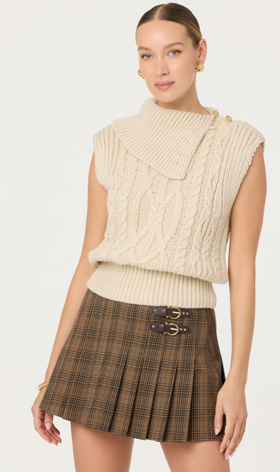 Chantel Plaid Pleated Mini Skirt by ASTR the Label