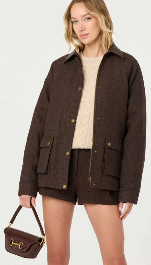 Rylan Houndstooth Plaid Jacket by ASTR the Label