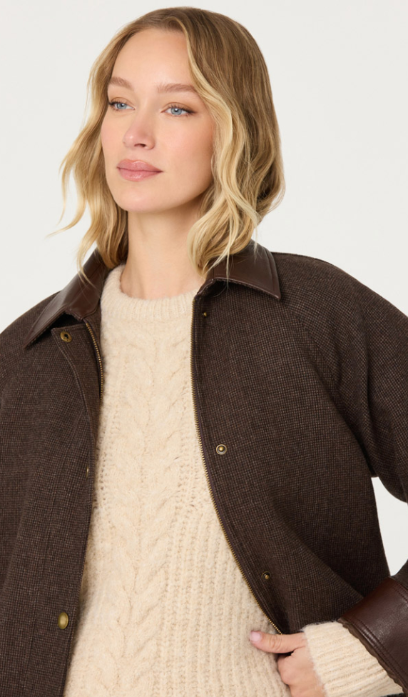 Rylan Houndstooth Plaid Jacket by ASTR the Label