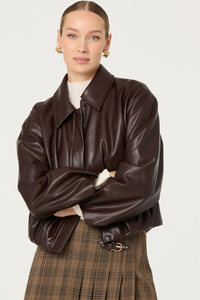 Raevin Brown Vegan Leather Jacket by ASTR the Label
