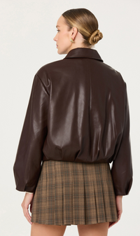 Raevin Brown Vegan Leather Jacket by ASTR the Label