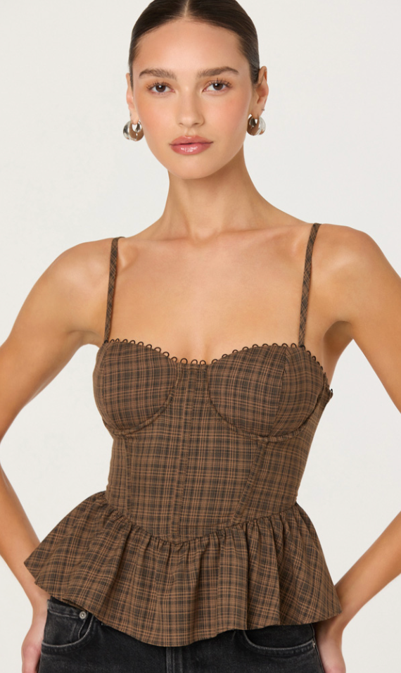 Baylin Plaid Corset Top by ASTR the Label
