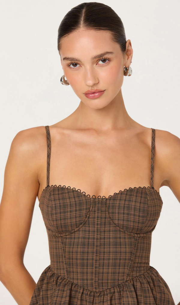 Baylin Plaid Corset Top by ASTR the Label
