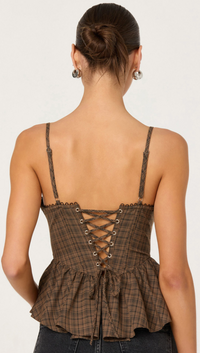 Baylin Plaid Corset Top by ASTR the Label