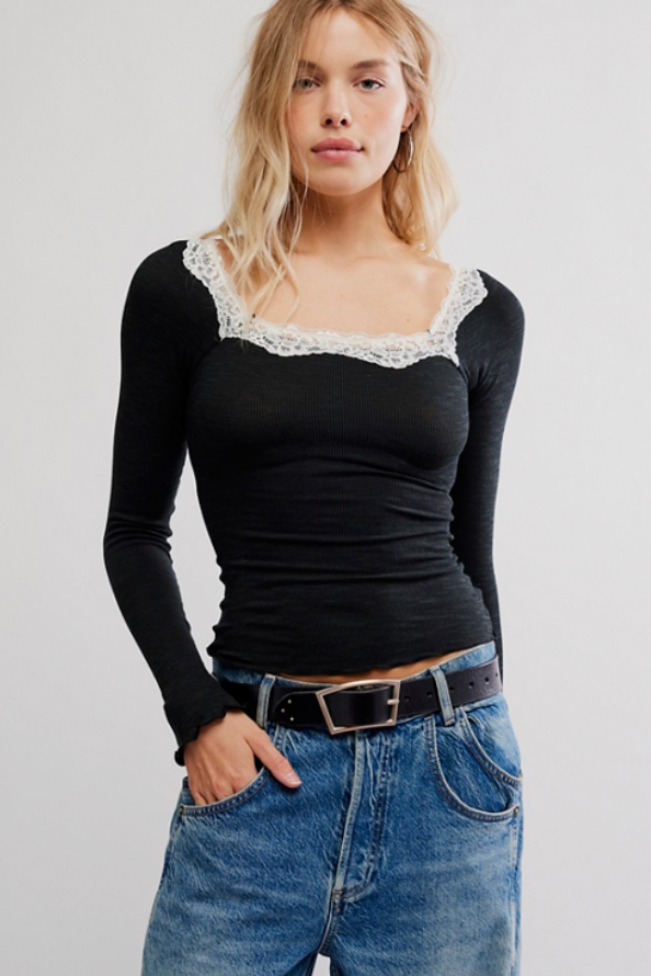 Lace Long Sleeve Top by Free People