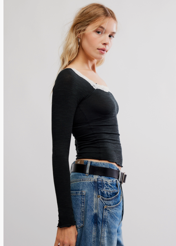 Lace Long Sleeve Top by Free People