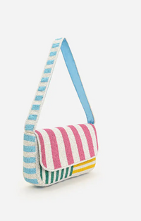 Beaded Striped Summer Bag
