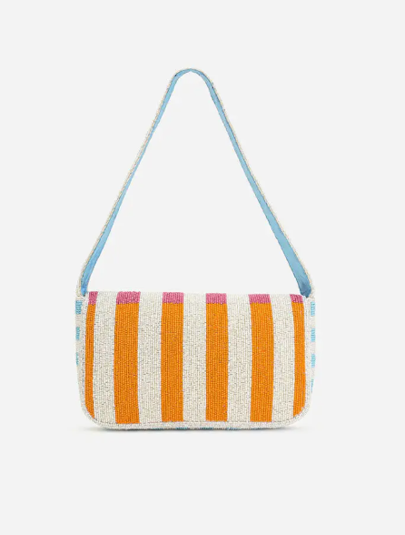 Beaded Striped Summer Bag