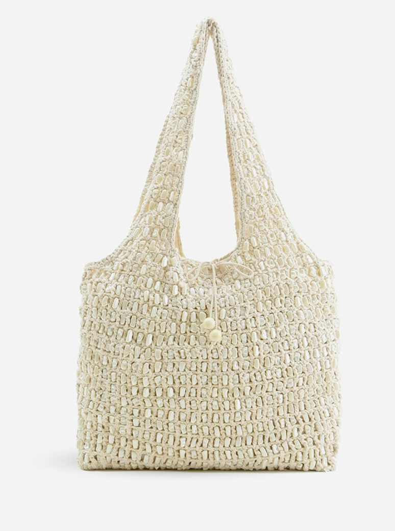 Pearl Beaded Tote Bag