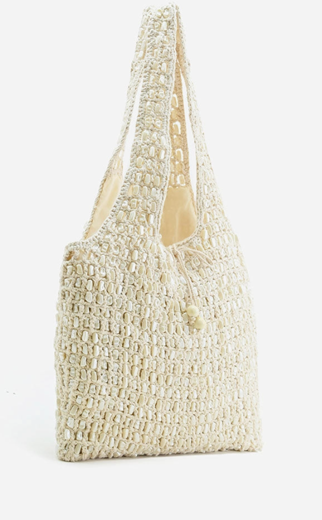 Pearl Beaded Tote Bag