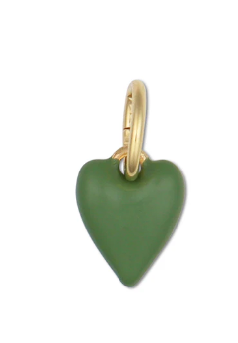 Mini Green Enamel Heart Charm by HART