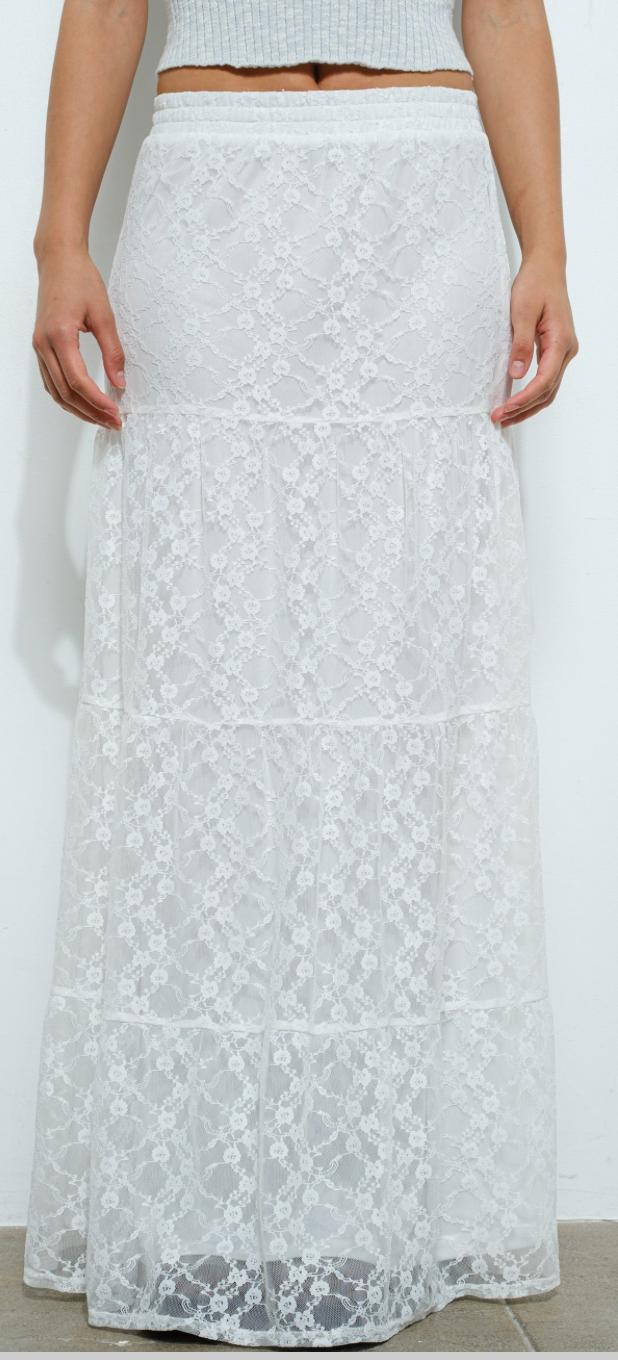 White Lace Maxi Skirt