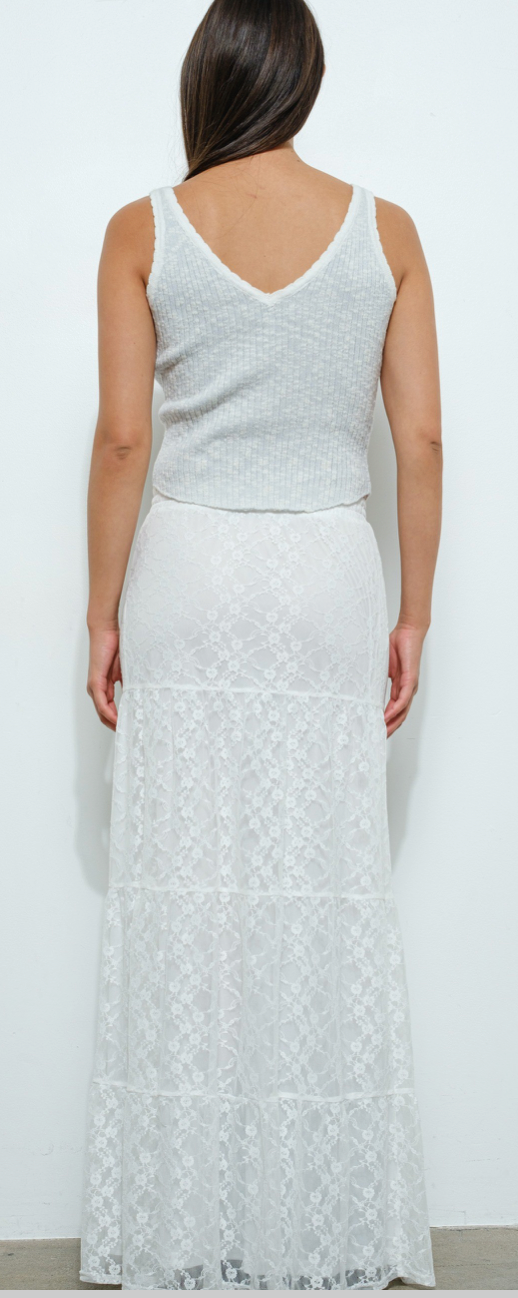 White Lace Maxi Skirt